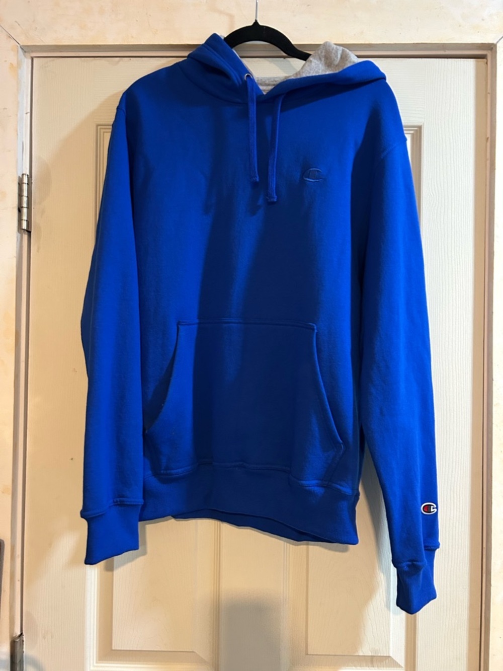 Champion Men's Hoodie Sweatshirt - Cobalt Blue with Gray Lining - Picture 2 of 5